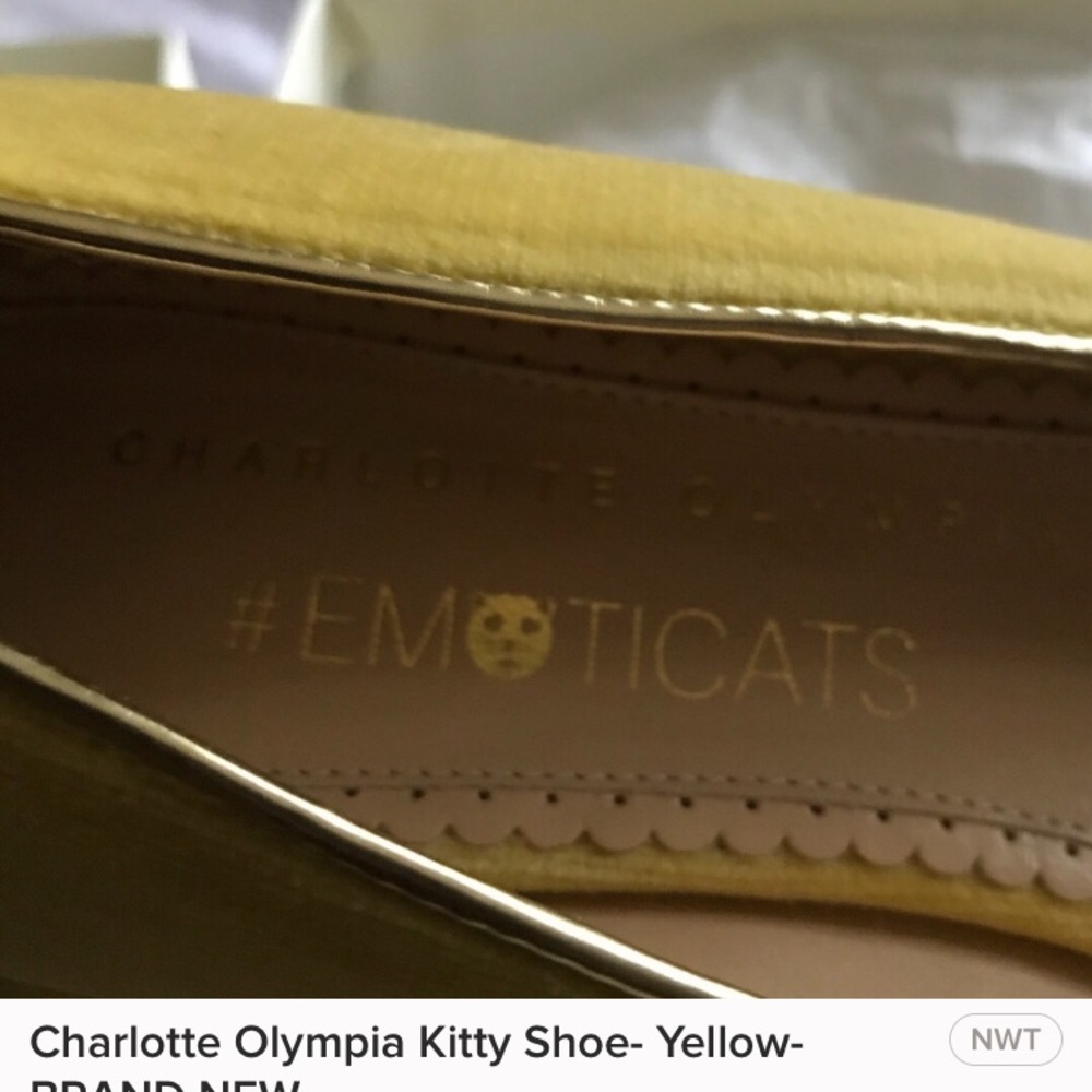 Charlotte and Olympia Kitty Flat Yellow size 9